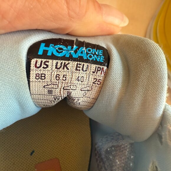 Hoka Bondi 8 Running Walking Shoes Summer Song LIght Blue Yellow Sz 8B - Picture 6 of 7